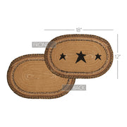 Kettle Grove Jute Placemat Stencil Stars 12x18 (6 Piece Bundle)