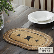 Kettle Grove Jute Placemat Stencil Stars 10x15 (6 Piece Bundle)