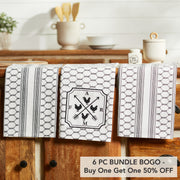 Down Home FARM Tea Towel Set of 3 19x28 (6 Piece Buy One, Get One Free Bundle)