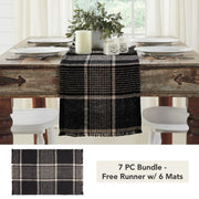 Eston Black Tan Plaid Runner 12x36 (7 Piece Bundle)