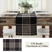 Eston Black Tan Plaid Runner 12x48 (7 Piece Bundle)