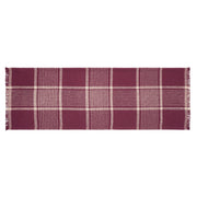 Eston Burgundy Tan Plaid Runner 12x36 (7 Piece Bundle)
