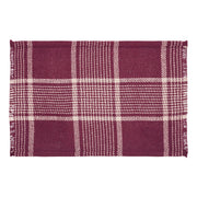 Eston Burgundy Tan Plaid Runner 12x36 (7 Piece Bundle)