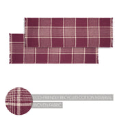 Eston Burgundy Tan Plaid Runner 12x36 (7 Piece Bundle)