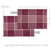 Eston Burgundy Tan Plaid Runner 12x36 (7 Piece Bundle)
