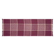 Eston Burgundy Tan Plaid Runner 12x36 (7 Piece Bundle)
