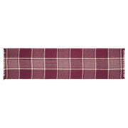 Eston Burgundy Tan Plaid Runner 12x48 (7 Piece Bundle)