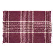 Eston Burgundy Tan Plaid Runner 12x48 (7 Piece Bundle)