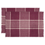 Eston Burgundy Tan Plaid Runner 12x48 (7 Piece Bundle)