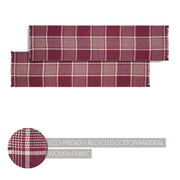 Eston Burgundy Tan Plaid Runner 12x48 (7 Piece Bundle)
