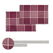 Eston Burgundy Tan Plaid Runner 12x60 (7 Piece Bundle)