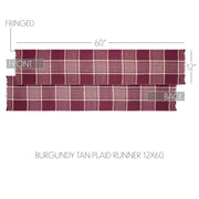 Eston Burgundy Tan Plaid Runner 12x60 (7 Piece Bundle)