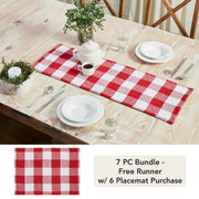 Annie Red Check Runner 12x36 (7 Piece Bundle)