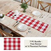 Annie Red Check Runner 12x48 (7 Piece Bundle)