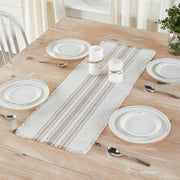 Antique White Stripe Dove Grey Indoor/Outdoor Runner 12x36 (7 Piece Bundle)