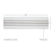 Antique White Stripe Dove Grey Indoor/Outdoor Runner 12x48 (7 Piece Bundle)
