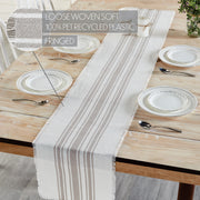 Antique White Stripe Dove Grey Indoor/Outdoor Runner 12x72 (7 Piece Bundle)
