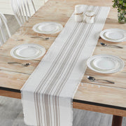 Antique White Stripe Dove Grey Indoor/Outdoor Runner 12x72 (7 Piece Bundle)