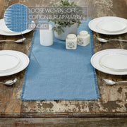 Burlap Blue Runner Fringed 12x36 (7 Piece Bundle)