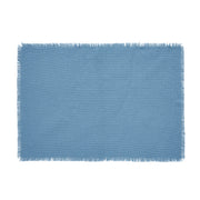 Burlap Blue Runner Fringed 12x72 (7 Piece Bundle)