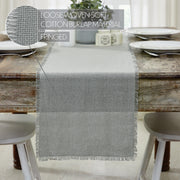 Burlap Dove Grey Runner Fringed 12x72 (7 Piece Bundle)