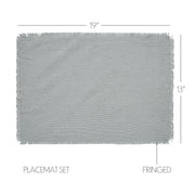 Burlap Dove Grey Runner Fringed 12x72 (7 Piece Bundle)