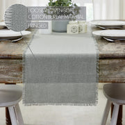 Burlap Dove Grey Runner Fringed 12x48 (7 Piece Bundle)