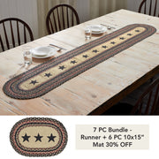 Colonial Star Jute Oval Runner 13x72 (7 Piece Bundle)
