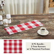 Annie Red Check Runner 8x24 (8 Piece Bundle)