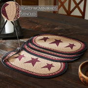Connell Oval Placemat Stencil Stars Set of 4 13x19 (8 Piece Bundle)