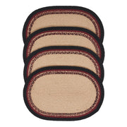 Connell Oval Placemat Stencil Stars Set of 4 13x19 (8 Piece Bundle)