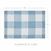 Annie Buffalo Check Blue Placemat Set of 2 13x19 (8 Piece Buy One, Get One Free Bundle)