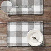 Annie Buffalo Check Grey Placemat Set of 2 13x19 (8 Piece Buy One, Get One Free Bundle)