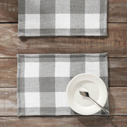 Annie Buffalo Check Grey Placemat Set of 2 13x19 (8 Piece Buy One, Get One Free Bundle)