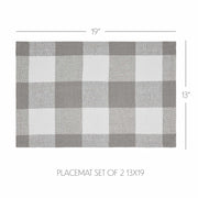 Annie Buffalo Check Grey Placemat Set of 2 13x19 (8 Piece Buy One, Get One Free Bundle)