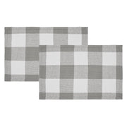 Annie Buffalo Check Grey Placemat Set of 2 13x19 (8 Piece Buy One, Get One Free Bundle)