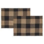 Black Check Placemat Set of 2 13x19 (8 Piece Buy One, Get One Free Bundle)
