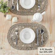 Celeste Blended Pebble Indoor/Outdoor Placemat 13x19 (8 Piece Bundle)