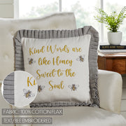 Embroidered Bee Honey Pillow 18x18 (2PC Bundle)