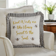 Embroidered Bee Honey Pillow 18x18 (2PC Bundle)
