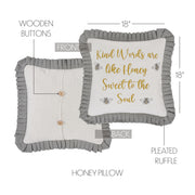 Embroidered Bee Honey Pillow 18x18 (2PC Bundle)