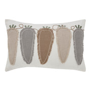 Burlap Applique Carrot Pillow 14x22 (2PC Bundle)
