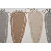 Burlap Applique Carrot Pillow 14x22 (2PC Bundle)