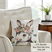 Garden Bunny Pillow 18x18 (2PC Bundle)