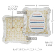 Easter Egg Applique Pillow 18x18 (2PC Bundle)