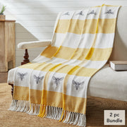 Buzzy Bees Woven Throw 50x60 (2PC Bundle)