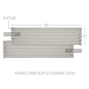 Kaila Ticking Stripe Ruffled Runner 12x48 (2PC Bundle)