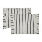 Kaila Ticking Stripe Ruffled Placemat Set of 2 13x19 (6PC Bundle)