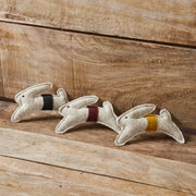 Spring In Bloom Primitive Leaping Bunny Bowl Filler Set of 3 3.6x5.5 (6PC Bundle)