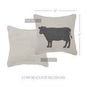 Finders Keepers Cow Silhouette Pillow 6x6 (2PC Bundle)